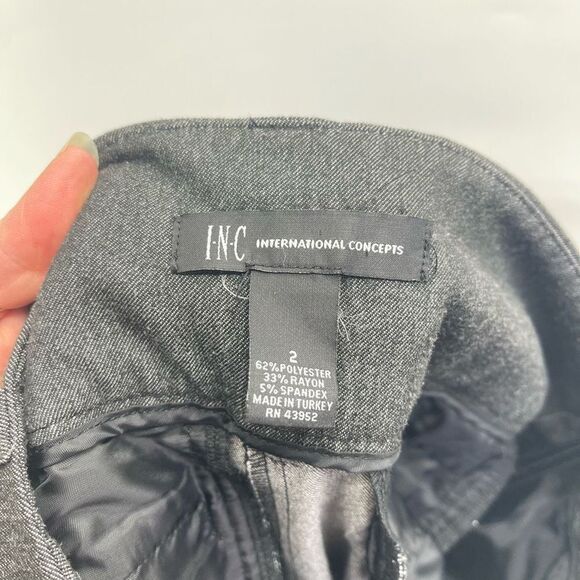INC International Concepts Women's Wide Leg Dress Pants High Waisted Gray Size 2 - Picture 6 of 9